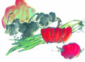 chinese master paintings vegetable fruits c art v047 A4 Photo Print