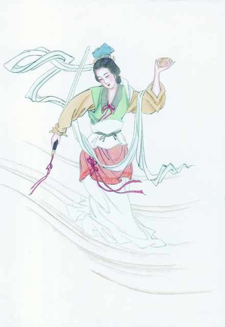 chinese master paintings women lady c art l0101 A4 Photo Print