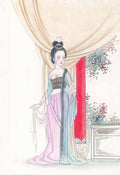 chinese master paintings women lady c art l0104 A4 Photo Print