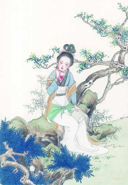 chinese master paintings women lady c art l0105 A4 Photo Print