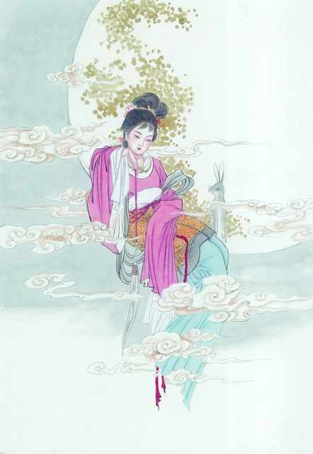 chinese master paintings women lady c art l0107 A4 Photo Print