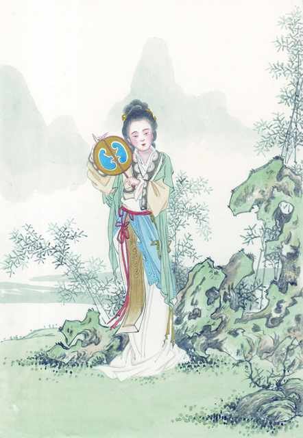 chinese master paintings women lady c art l0110 A4 Photo Print