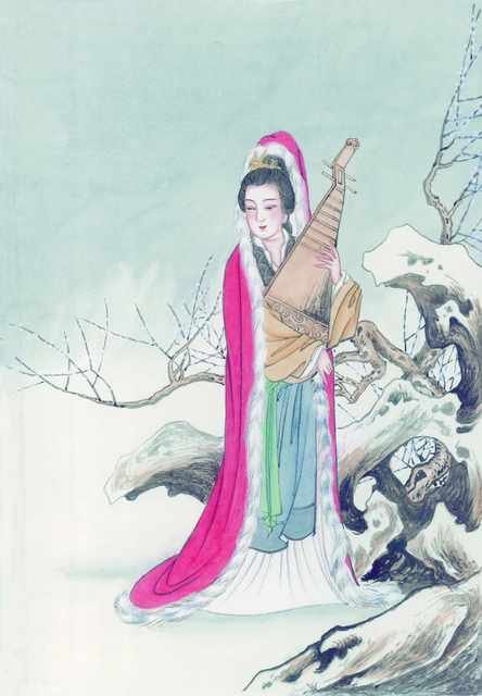 chinese master paintings women lady c art l0116 A4 Photo Print