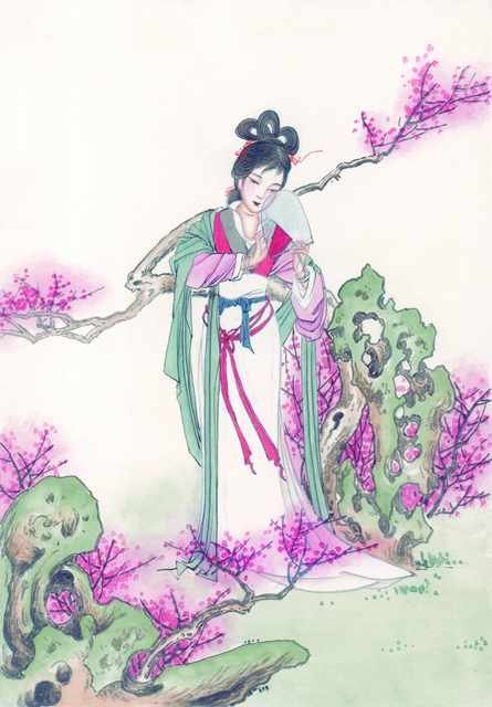 chinese master paintings women lady c art l0119 A4 Photo Print