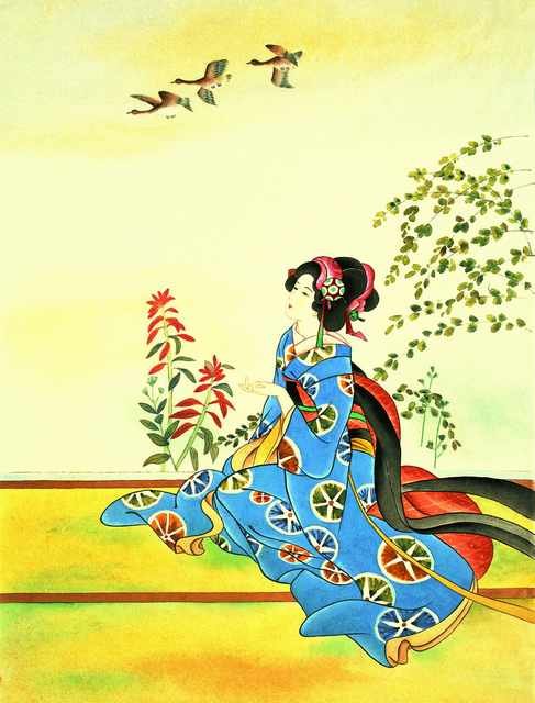 chinese master paintings women lady c art l0122 A4 Photo Print