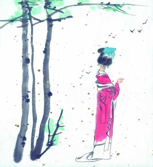 chinese master paintings women lady c art l0134 A4 Photo Print