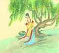 chinese master paintings women lady c art l0140 A4 Photo Print