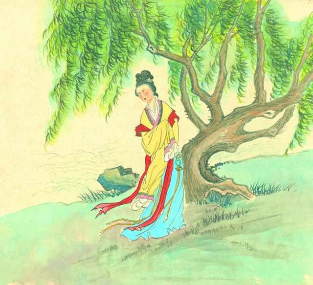 chinese master paintings women lady c art l0140 A4 Photo Print