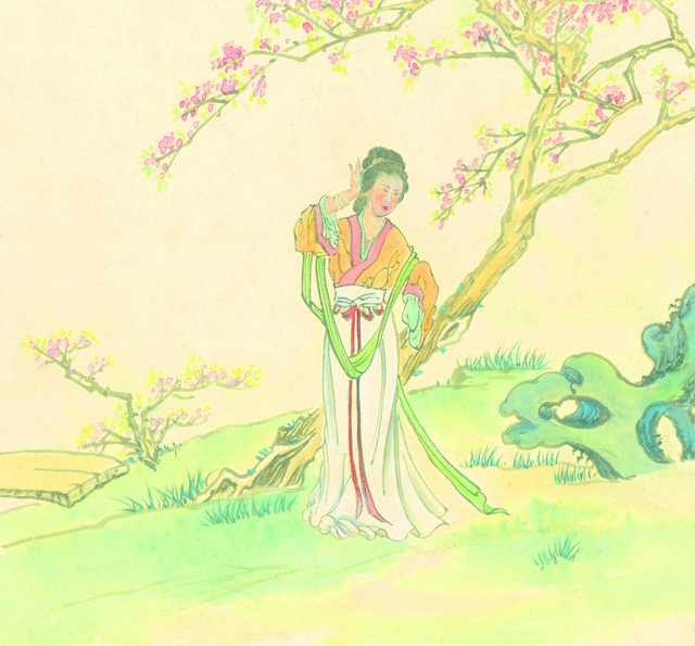 chinese master paintings women lady c art l0141 A4 Photo Print
