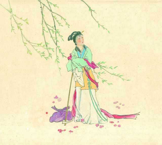 chinese master paintings women lady c art l0143 A4 Photo Print