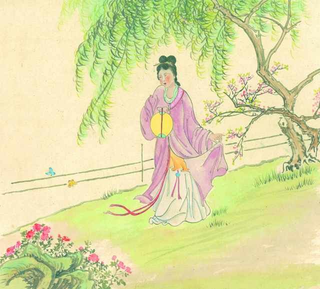 chinese master paintings women lady c art l0145 A4 Photo Print