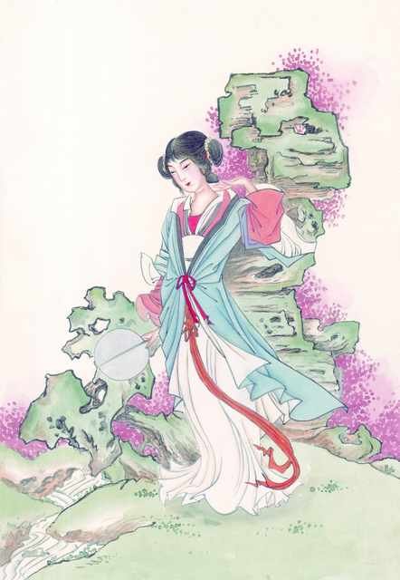 chinese master paintings women lady c art l0166 A4 Photo Print