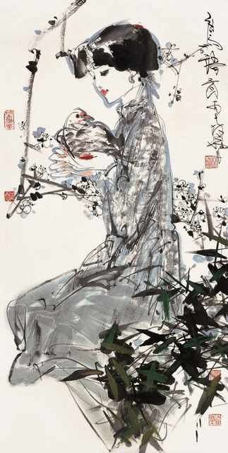 chinese master paintings women lady c art l034 A4 Photo Print