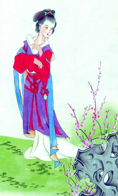 chinese master paintings women lady c art l044 A4 Photo Print
