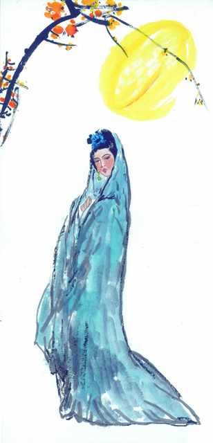 chinese master paintings women lady c art l047 A4 Photo Print