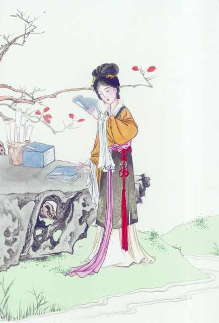 chinese master paintings women lady c art l085 A4 Photo Print