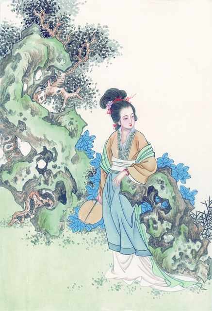 chinese master paintings women lady c art l091 A4 Photo Print