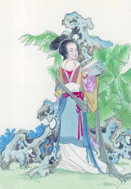 chinese master paintings women lady c art l099 A4 Photo Print