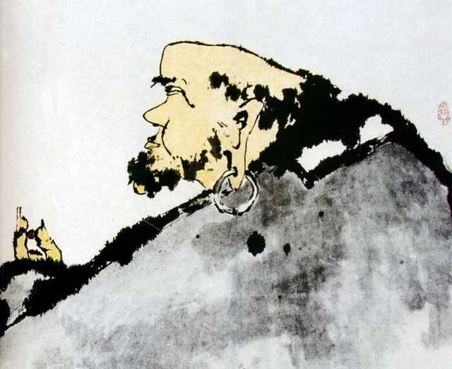 chinese masters paintings pan tianshou pts0049 A4 Photo Print