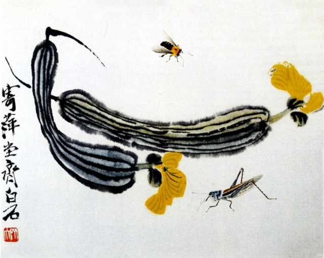 chinese masters paintings qi baishi qbs00107 A4 Photo Print