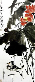 chinese masters paintings qi baishi qbs0058 A4 Photo Print