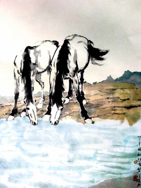 chinese masters paintings xu beihong xbh0043 A4 Photo Print