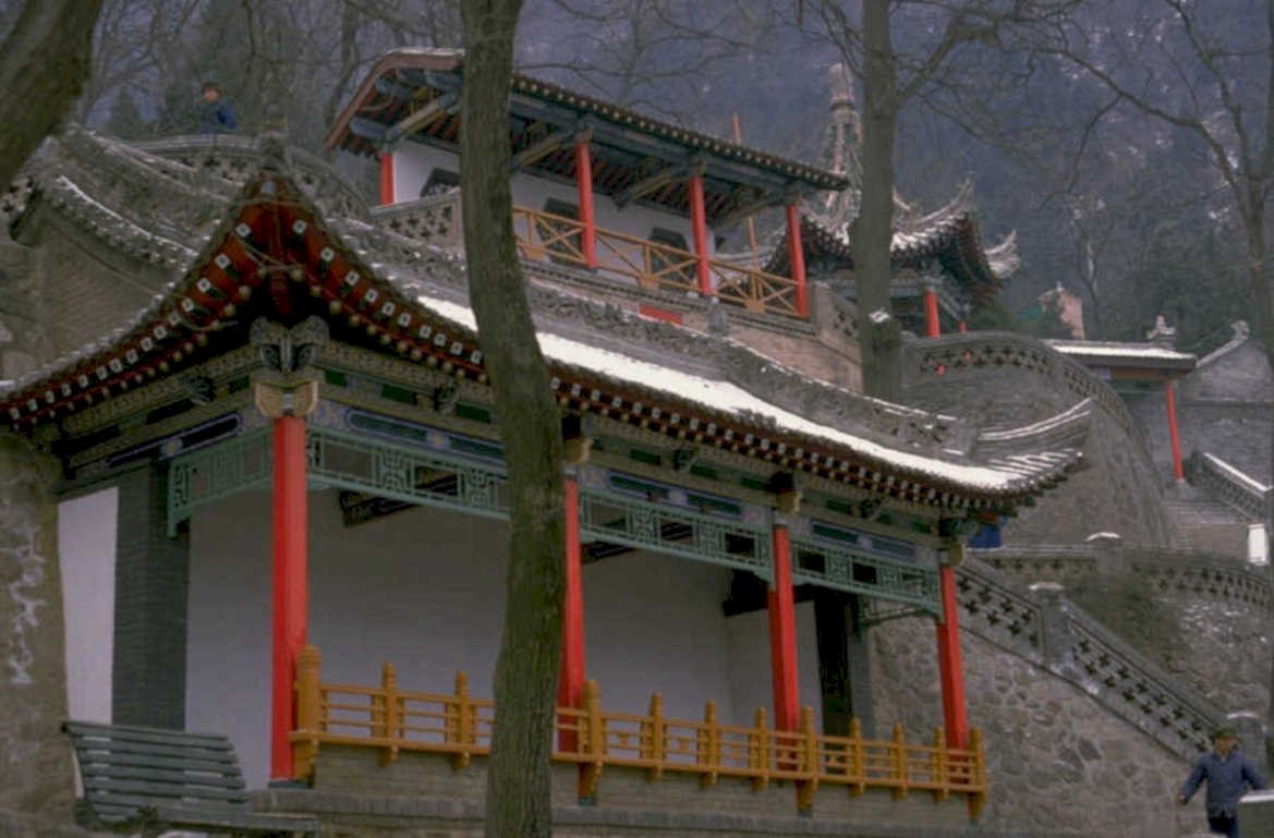 chinese temple winter 1980s 1990s A4 Photo Print