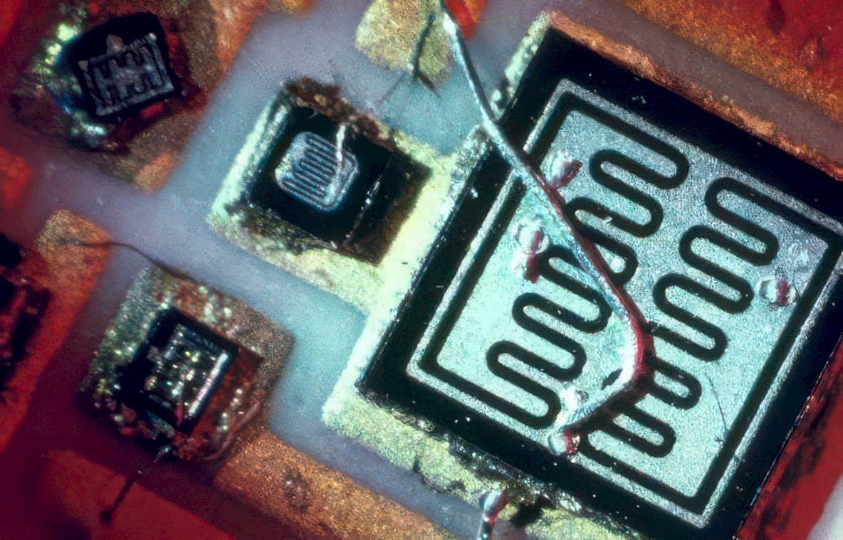 chip circuit traces Vintage A4 Photo Print