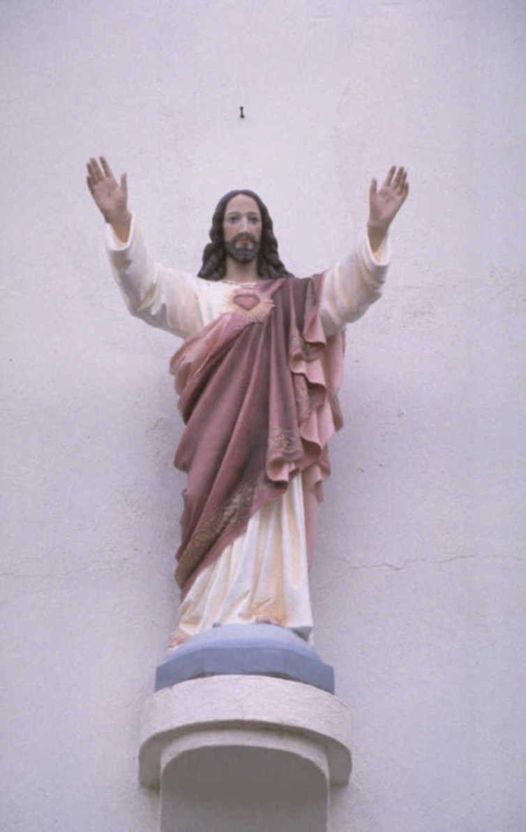 christ statue church 1980s 1990s A4 Photo Print