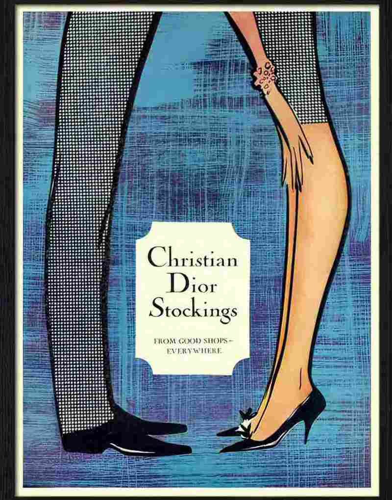 christian dior stockings 1960 2 Advert A4 Photo Print
