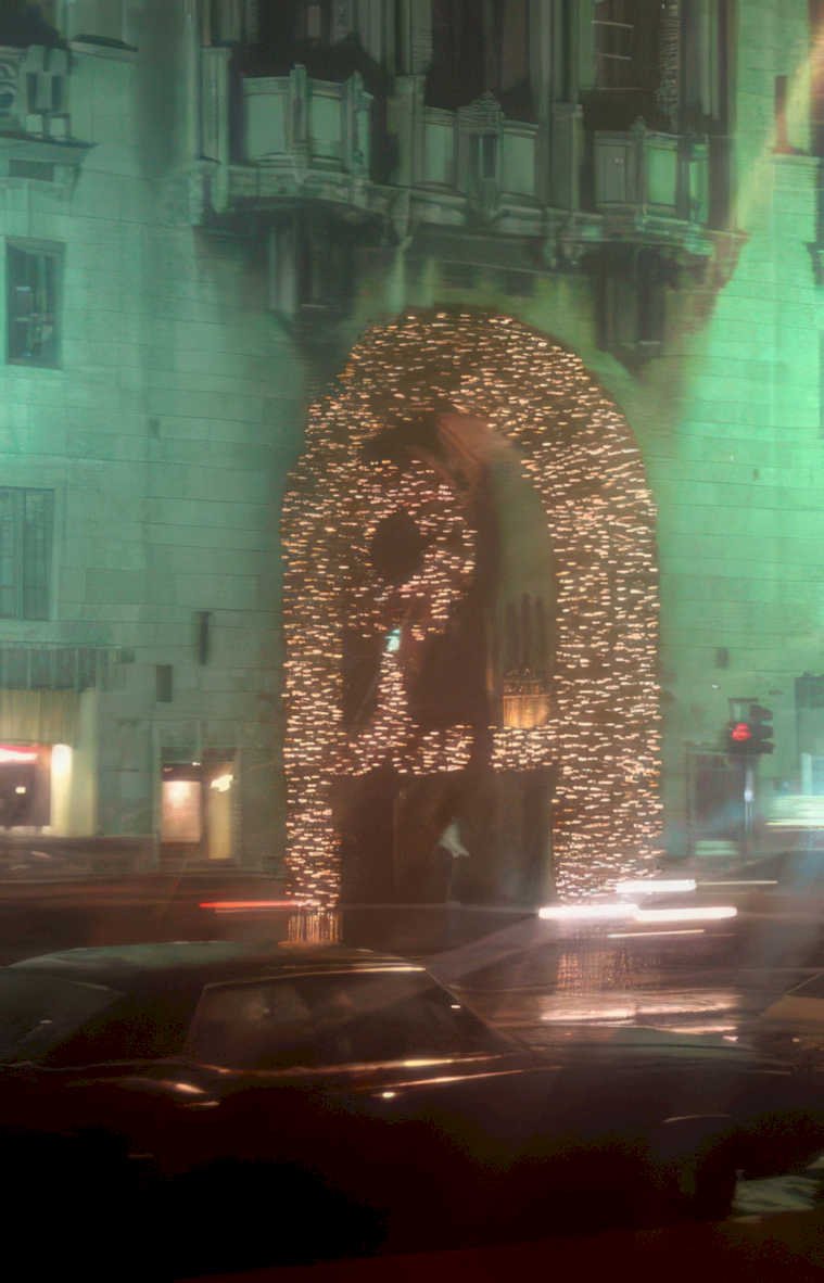 christmas archway lights Vintage A4 Photo Print