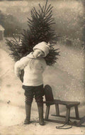 christmas tree child Vintage world war A4 Photo Print