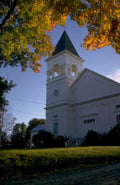 church clock autumn 1980s 1990s A4 Photo Print