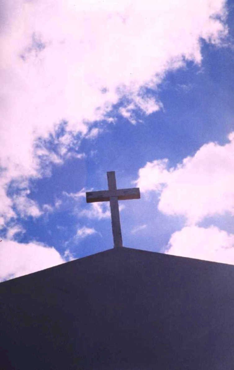 church cross silhouette 1980s 1990s A4 Photo Print