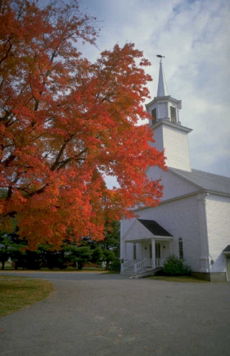 church fall maple 1980s 1990s A4 Photo Print