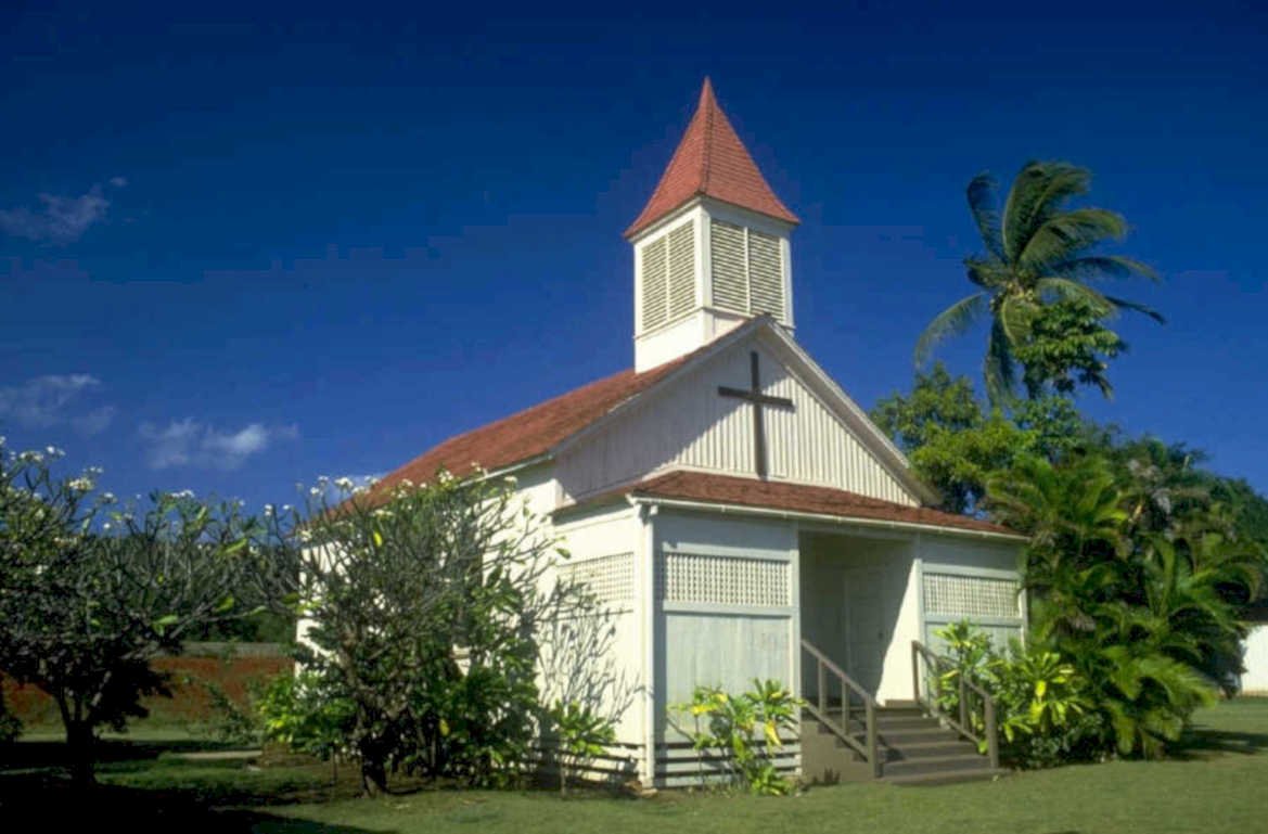 church hawaii steps 1980s 1990s A4 Photo Print