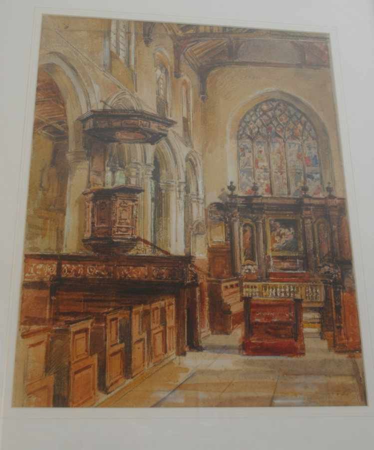 church interior Vintage Advert A4 Photo Print