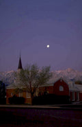 church mountains moon 1980s 1990s A4 Photo Print