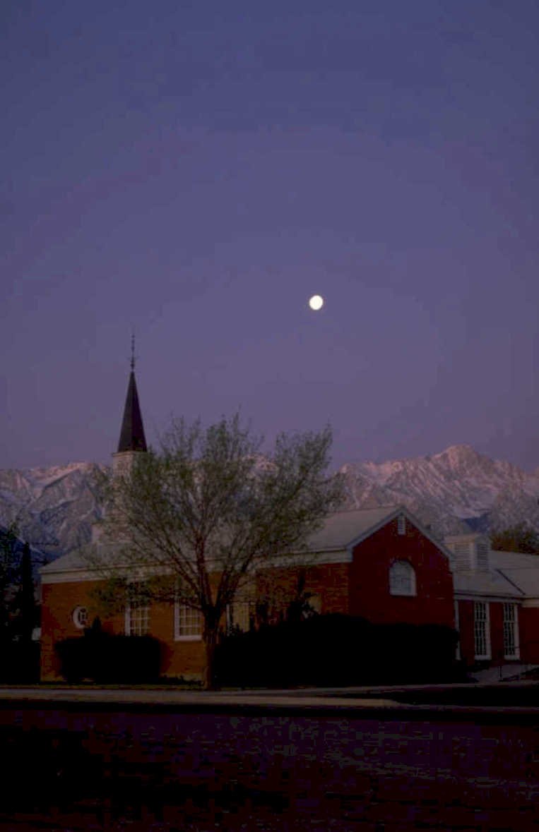 church mountains moon 1980s 1990s A4 Photo Print