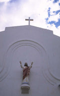church statue cross 1980s 1990s A4 Photo Print