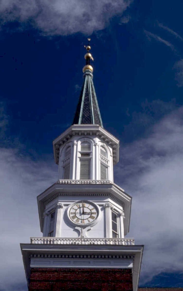 church tower clock 1980s 1990s A4 Photo Print