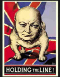 churchill british bulldog holding the line guignon war poster Advert A4 Photo Print