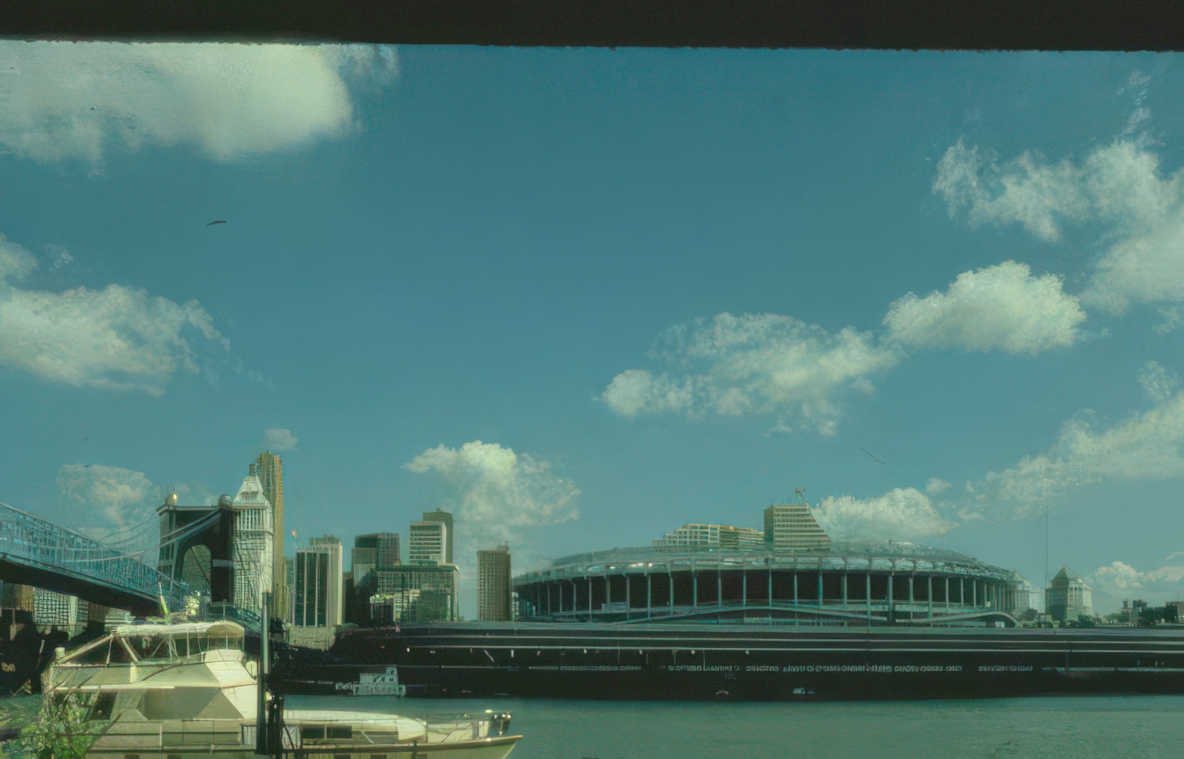 cincinnati skyline 1983 Vintage A4 Photo Print