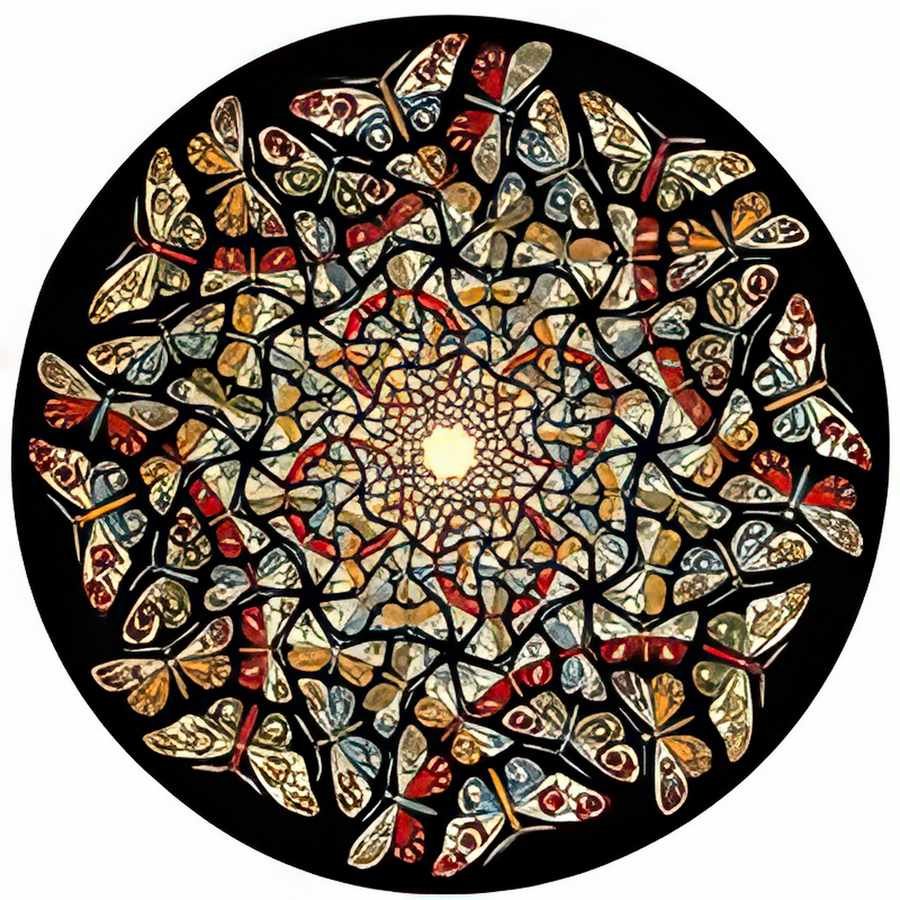 circle limit with butterflies mc escher 1950 A4 Photo Print