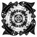 circular fish mc escher 1956 A4 Photo Print