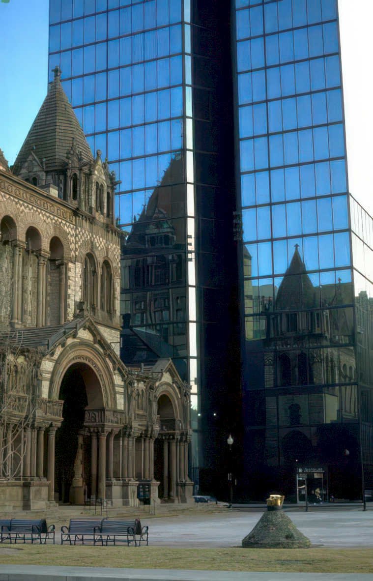 city hall reflection Vintage A4 Photo Print
