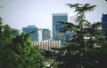 city skyline trees Vintage A4 Photo Print