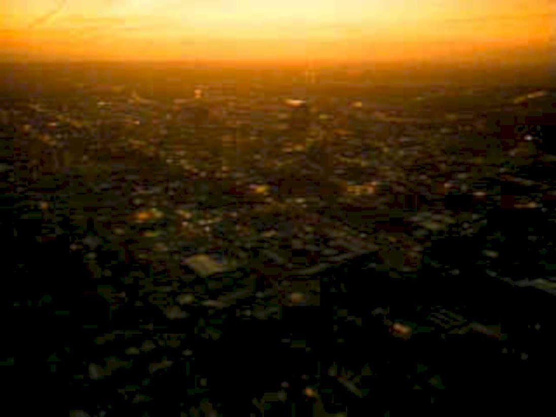 city sunset skyline1980s 1990s A4 Photo Print