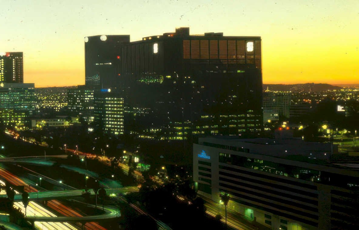 cityscape sunset irvine Vintage A4 Photo Print
