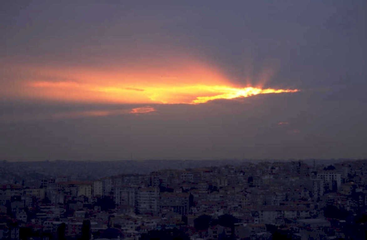 cityscape sunset istanbul 1980s 1990s A4 Photo Print